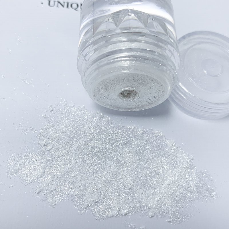 Custom Logo Nail Art Moonlight Chrome Pigment Solid Aurora white mica powder chrome nail powder