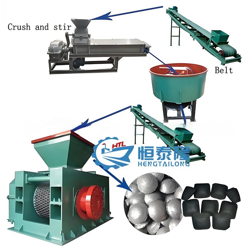 30 years experience manufacturers ball press machinery iron powder carbon black charcoal briquette making machine