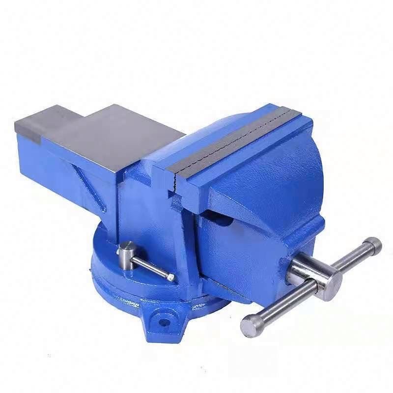 Hot sale china TEBAK Heavy Duty Cast Iron Bench Vise With Free Rotate Round Mounting Base