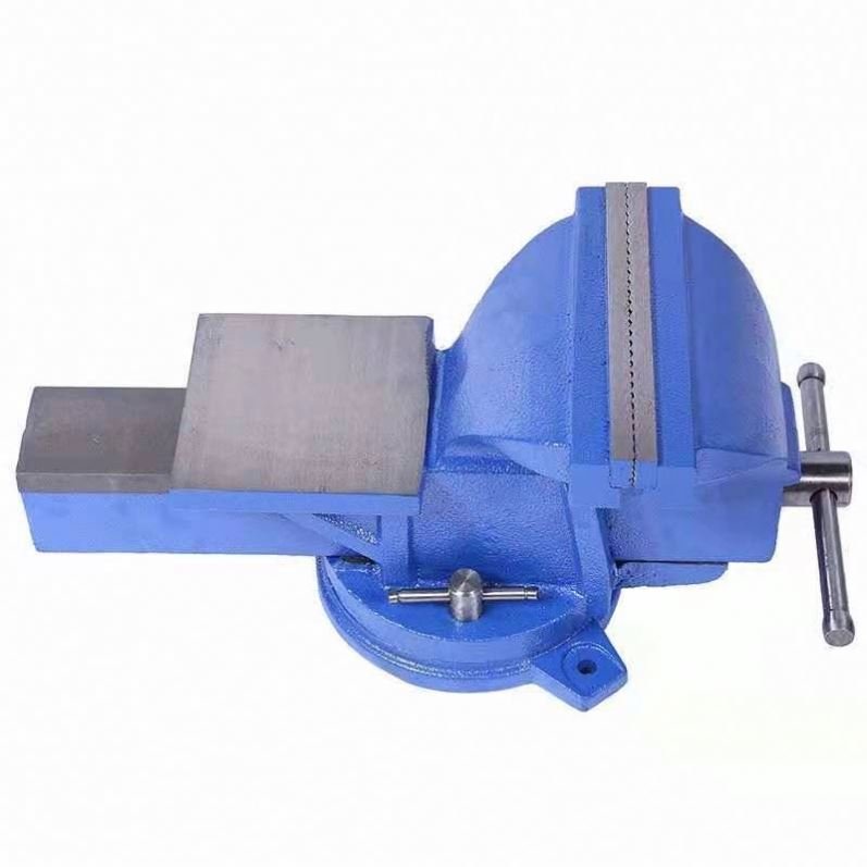 Hot sale china TEBAK Heavy Duty Cast Iron Bench Vise With Free Rotate Round Mounting Base
