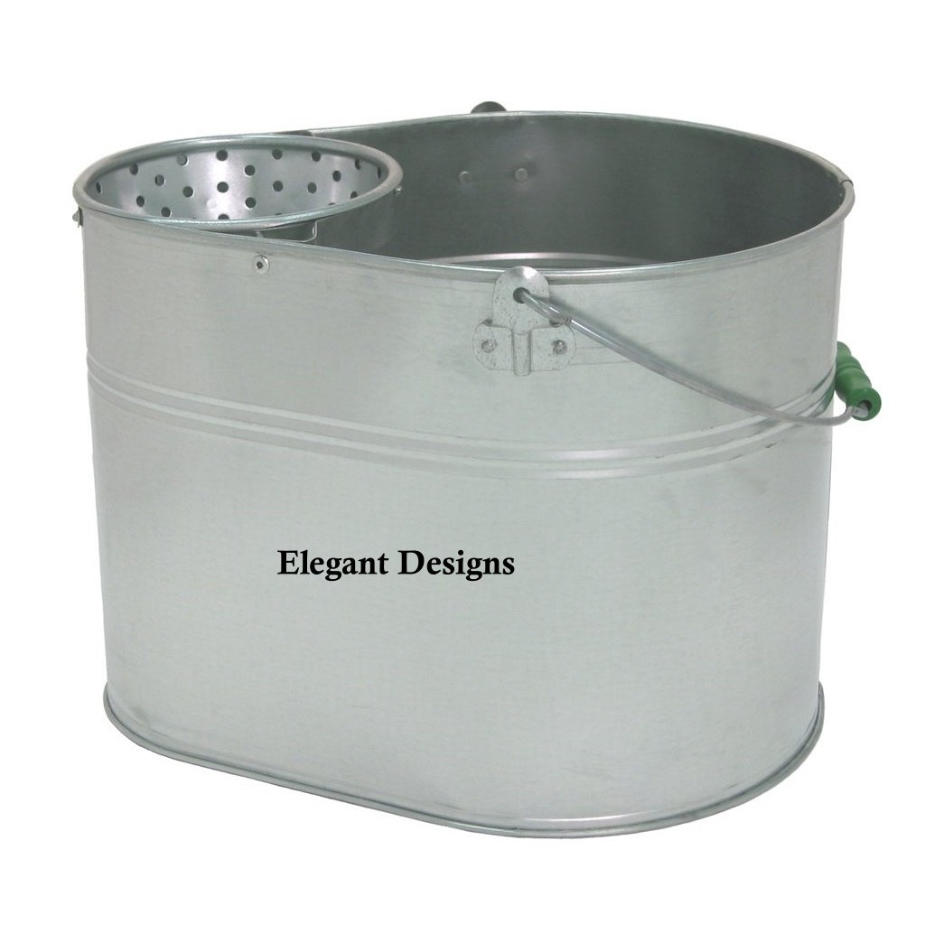 Galvanized Mop Bucket Classic Simple Purple Powder Coated Vintage Unique Stylish Handmade Metal Bucket House Cleaning Water