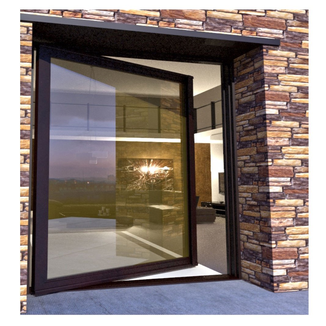 Pivot Entry Doors Full View Glass Wrought Iron Front Door Swing Single Aluminum Metal Steel New Modern Graphic Design Villa Door