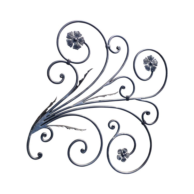 Wrought iron pieces components flower panels elements hot forged