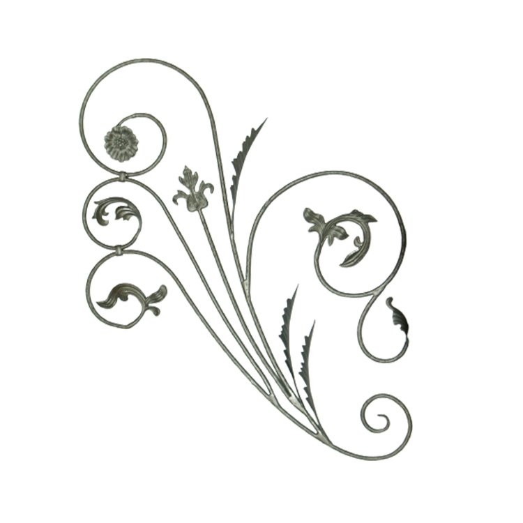 Wrought iron pieces components flower panels elements hot forged