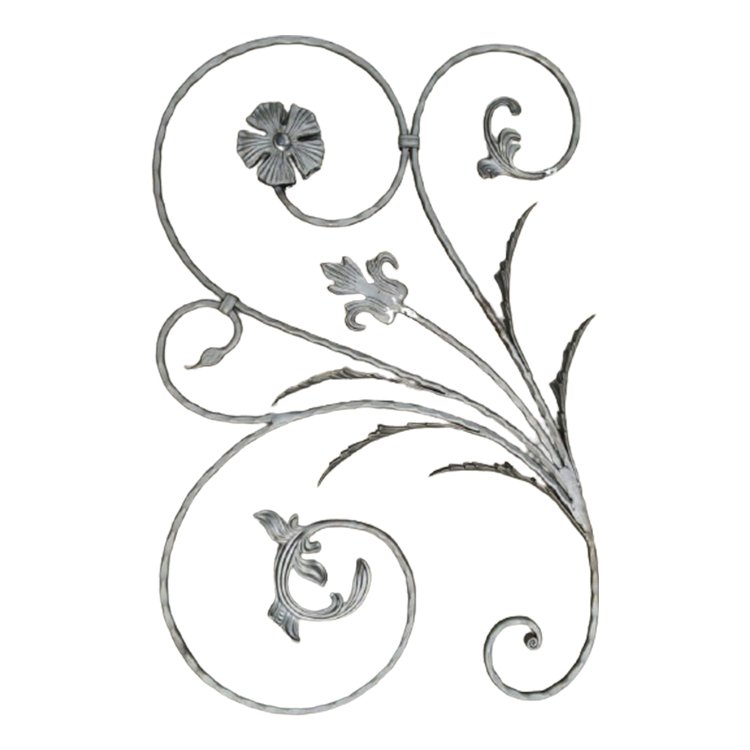 Wrought iron pieces components flower panels elements hot forged