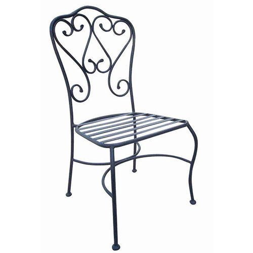 Contemporary Modern Mid Century Wrought Iron Arm Side Chair Single Seating for Dining Garden Lounge Living Room Powder Coat