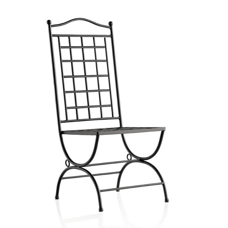 Contemporary Modern Mid Century Wrought Iron Arm Side Chair Single Seating for Dining Garden Lounge Living Room Powder Coat
