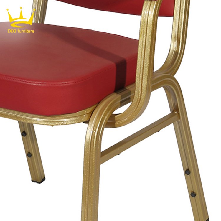 Hotel High Back Banquet Chair With Armrest Comfortable Design Iron Aluminium Frame Banquet Armrest Chair