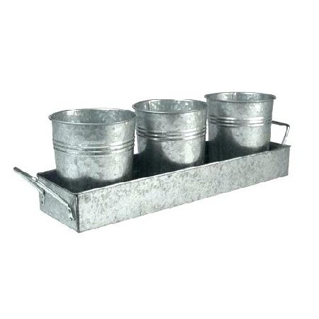 Silver planter pots Customizable Finishes Garden Accessories Flower and Plant Pots Black Powder Coated Stand