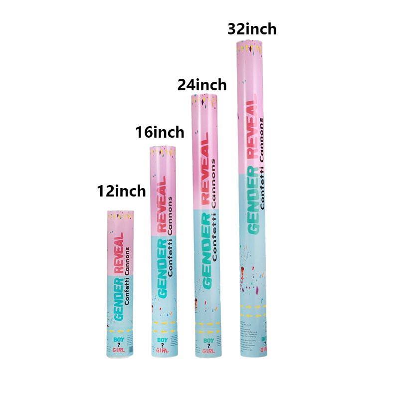 gender reveal party supplies 12-36 inch Blue Pink Baby Gender Reveal Powder Confetti Cannon