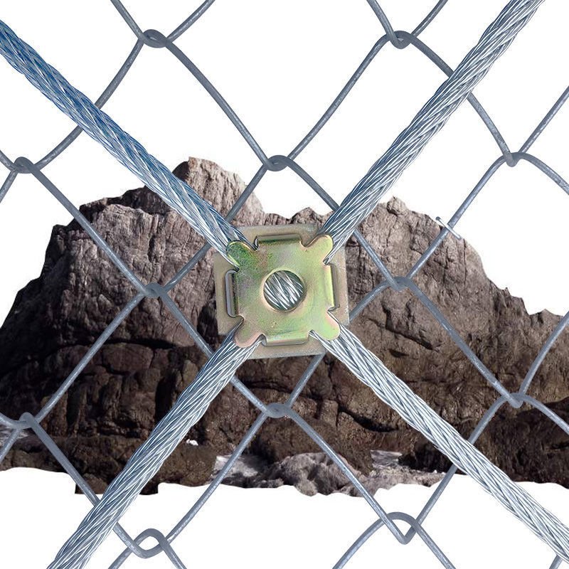 metal brass iron round mesh grommet ring eyelet galvanized chain link fence wire mesh knotted rope mesh