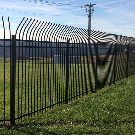 Easily Assembled Customized Durable Welded Metal Wrought Iron Zinc Steel Tubular Rail Security Fence Driveway Gates for Home