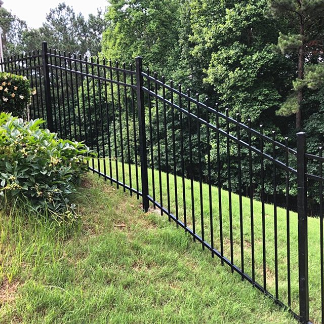 Easily Assembled Customized Durable Welded Metal Wrought Iron Zinc Steel Tubular Rail Security Fence Driveway Gates for Home