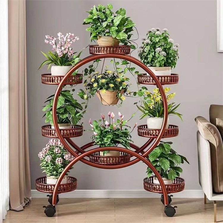 Removable Living Room 4 6 Pots Metal Flower Stand Rack Indoor Golden White Black Flower Stand
