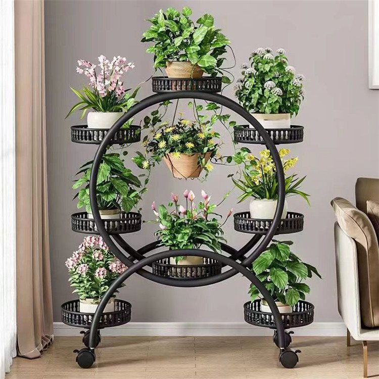 Removable Living Room 4 6 Pots Metal Flower Stand Rack Indoor Golden White Black Flower Stand