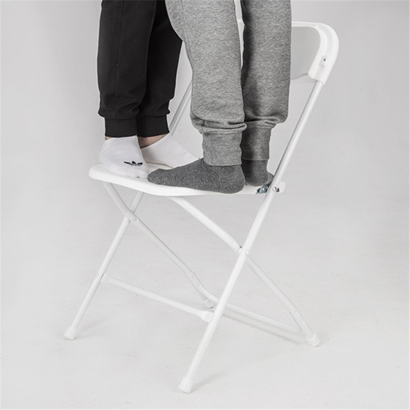 Free sample Hot Sale Company Activity Press Conference Outdoor Chairs Iron Frame Plastic Folding Chairs