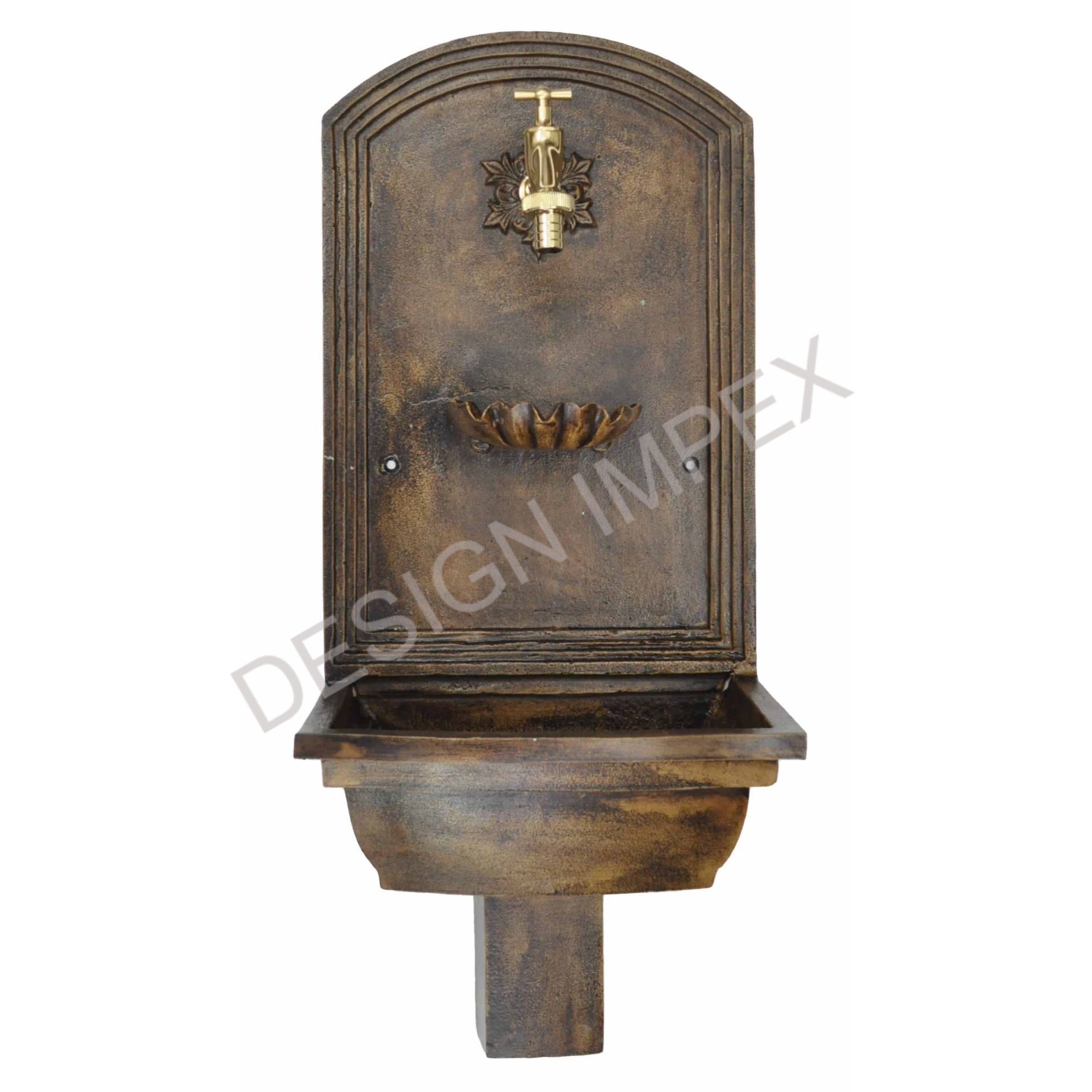 Outdoor Mounted Garden Wall Fountain Vintage Style Manufacture Of Very Good Quality Cast Iron Elegant wall Fountain With Basin