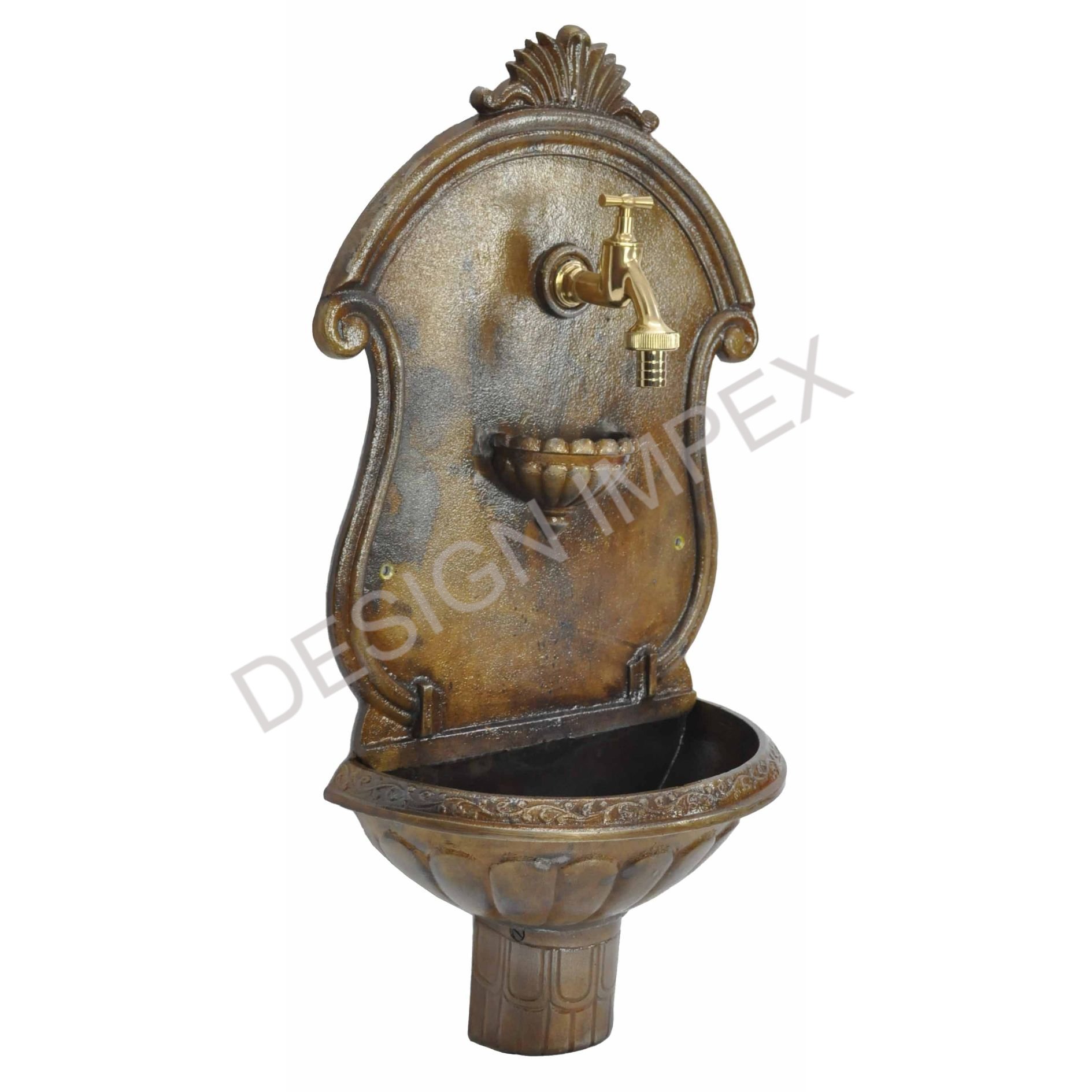 Outdoor Mounted Garden Wall Fountain Vintage Style Manufacture Of Very Good Quality Cast Iron Elegant wall Fountain With Basin