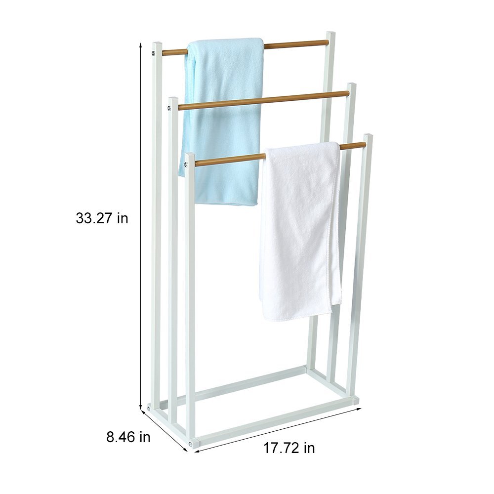 Wholesale OEM Bathroom 3 Tier Stand Metal Towel Rack With Powder Coating