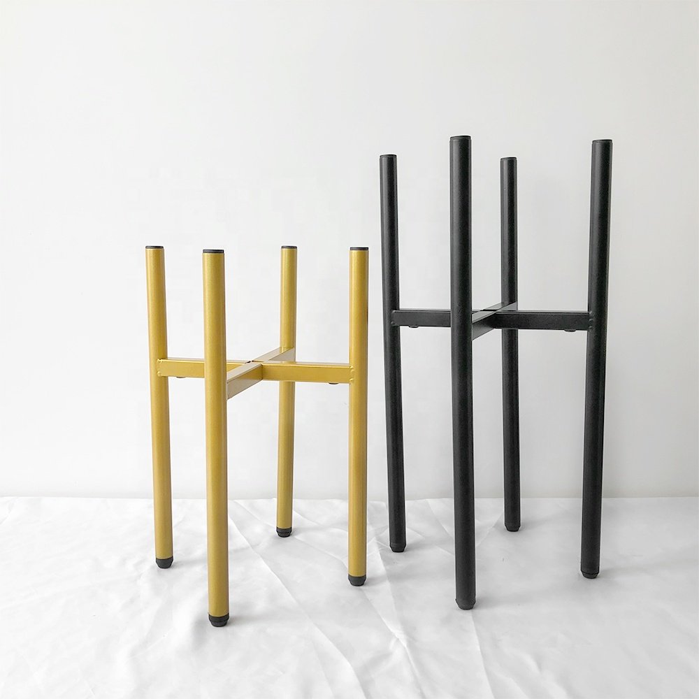 Modern Adjustable Plant Stand Metal Indoor Flower Stand Black Gold Plant Pot Holder Detachable Flower Rack Plant Stand