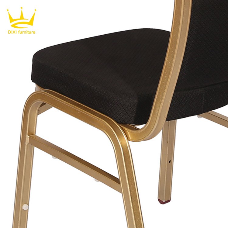 Wholesale Elegant Gold Color Stacking Hotel Banquet Chair Covers Wedding Chair For Events Banquet Dining Room