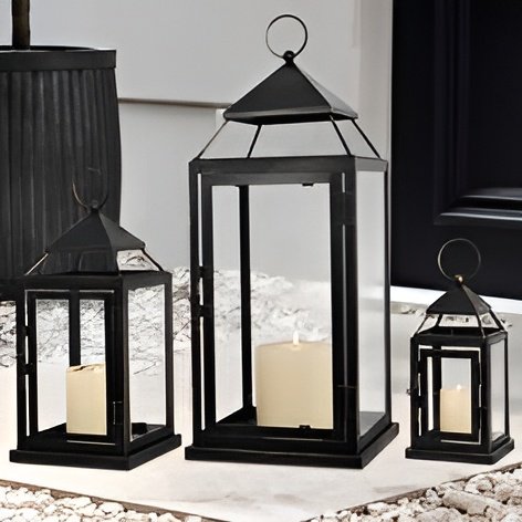 Low Price Luxurious Attractive Designer Metal Lantern Set Classic Candle Iron Glass Lantern Indian Stylish Heavy Duty 2024