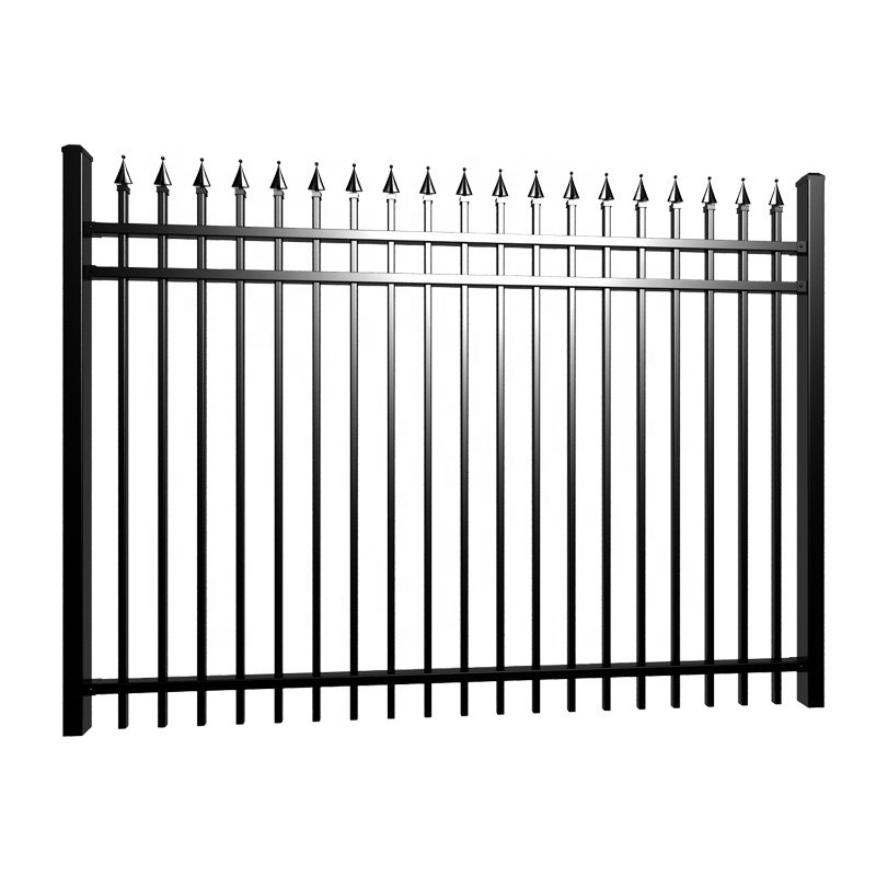 Chinese style simple design metal iron fencing steel panel Square Tube Privacy Fence Outdoor