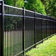 easy to install aluminium fence black metal powder coated durable flat top fence black white and dark grey garden steel fence