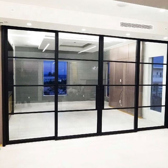 2024 hot selling Australian market hot rolled solid steel W37 french door iron door with grill design