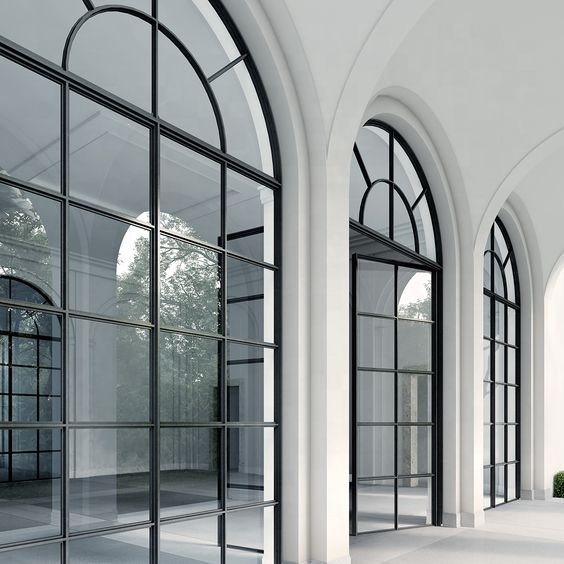 2024 factory price Metal window grills design steel profile window frames cast steel window steel door
