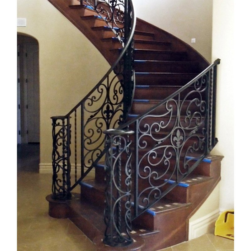 Iron staircase handrail outdoor wrought iron stair railing design luxury iron stair handrail