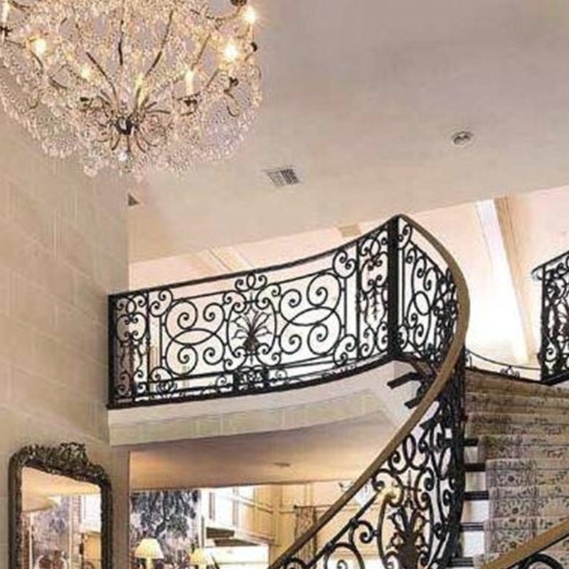 Iron staircase handrail outdoor wrought iron stair railing design luxury iron stair handrail