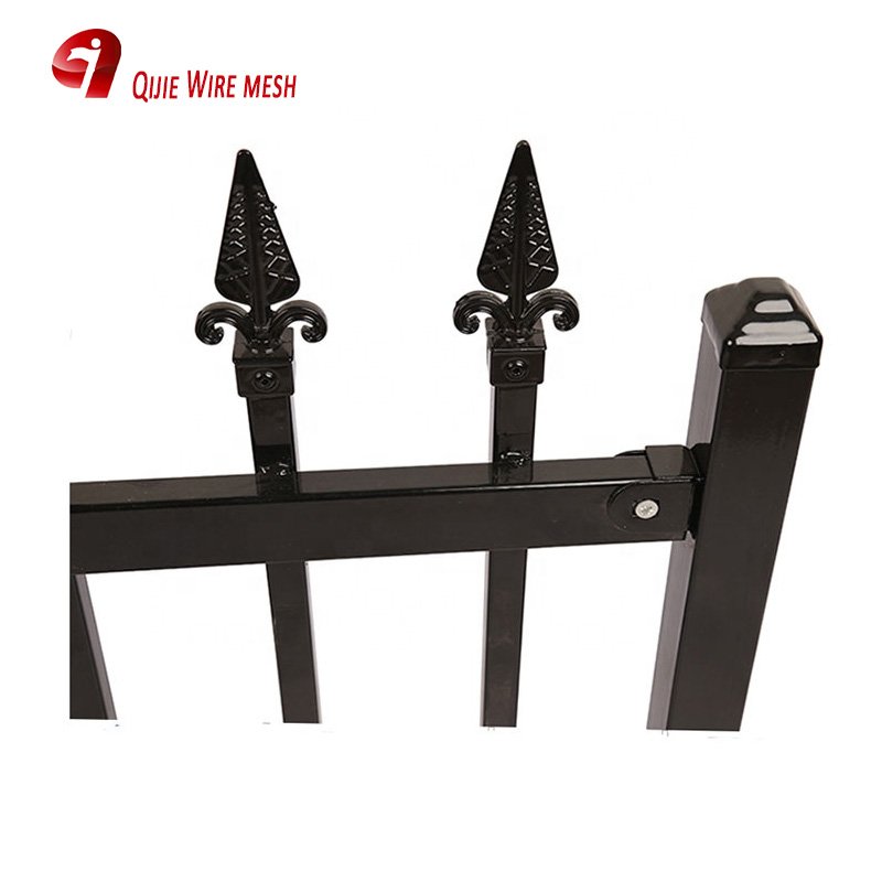 Spear Top Galvanized Steel Wrought Iron Fence Rust Fencing Trellis & Gates Tubular PICKET Fence Carbon Steel Metal White Pallet