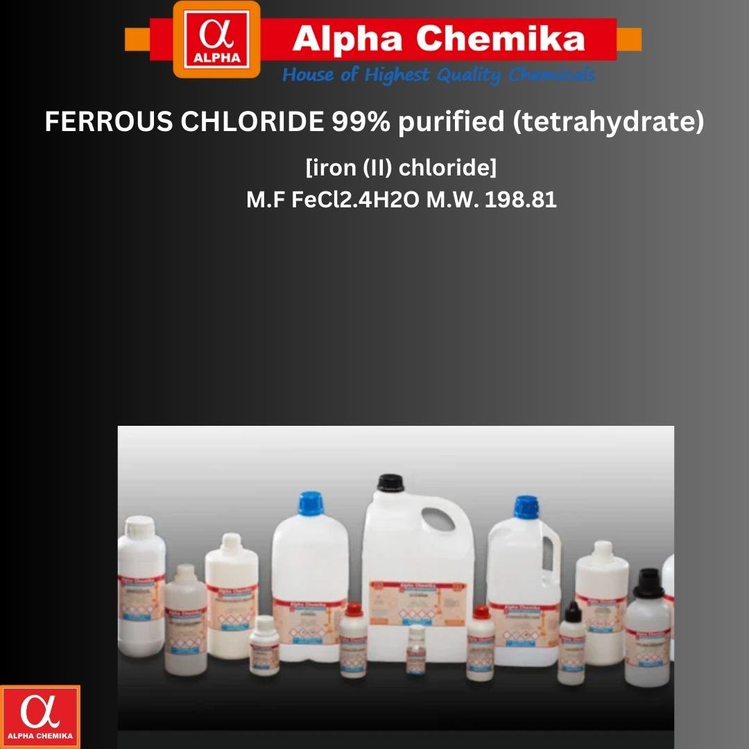 99% Purity Ferrous Chloride Tetrahydrate Industrial & Food Grade in Powder Form Manufactured in India for Laboratories