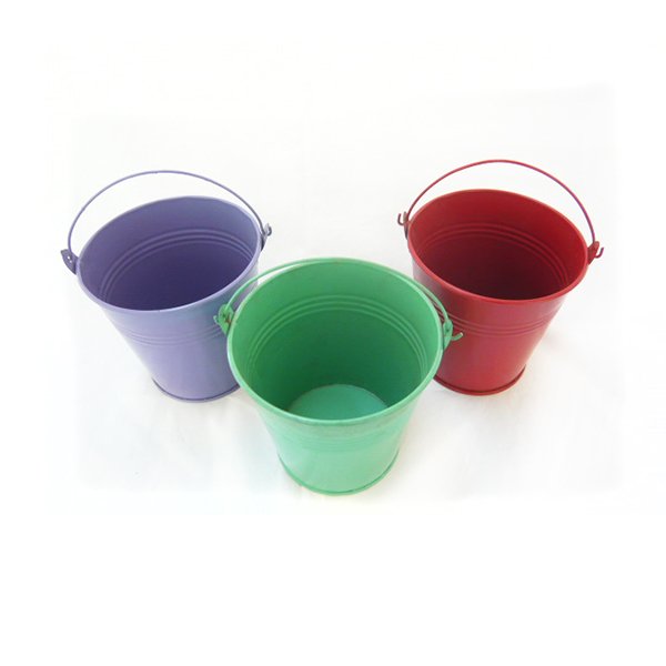 Colourful mini metal Bucket /decorative small metal bucket candle container Flower pot