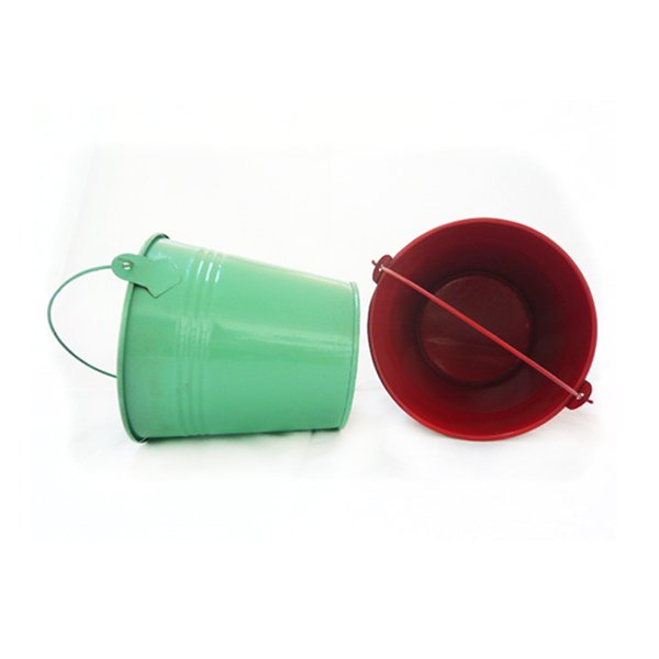 Colourful mini metal Bucket /decorative small metal bucket candle container Flower pot