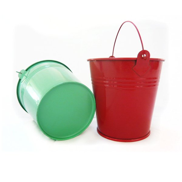 Colourful mini metal Bucket /decorative small metal bucket candle container Flower pot