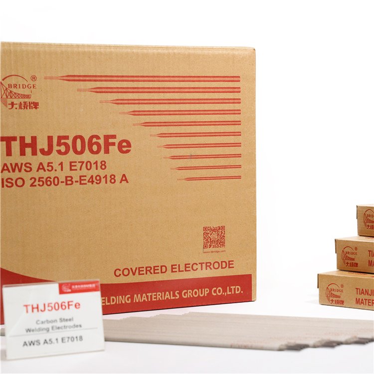 Factory Bridge electrodos e7018 welding rods THJ506Fe iron powder hydrogen electrode E7018 for high strength steel
