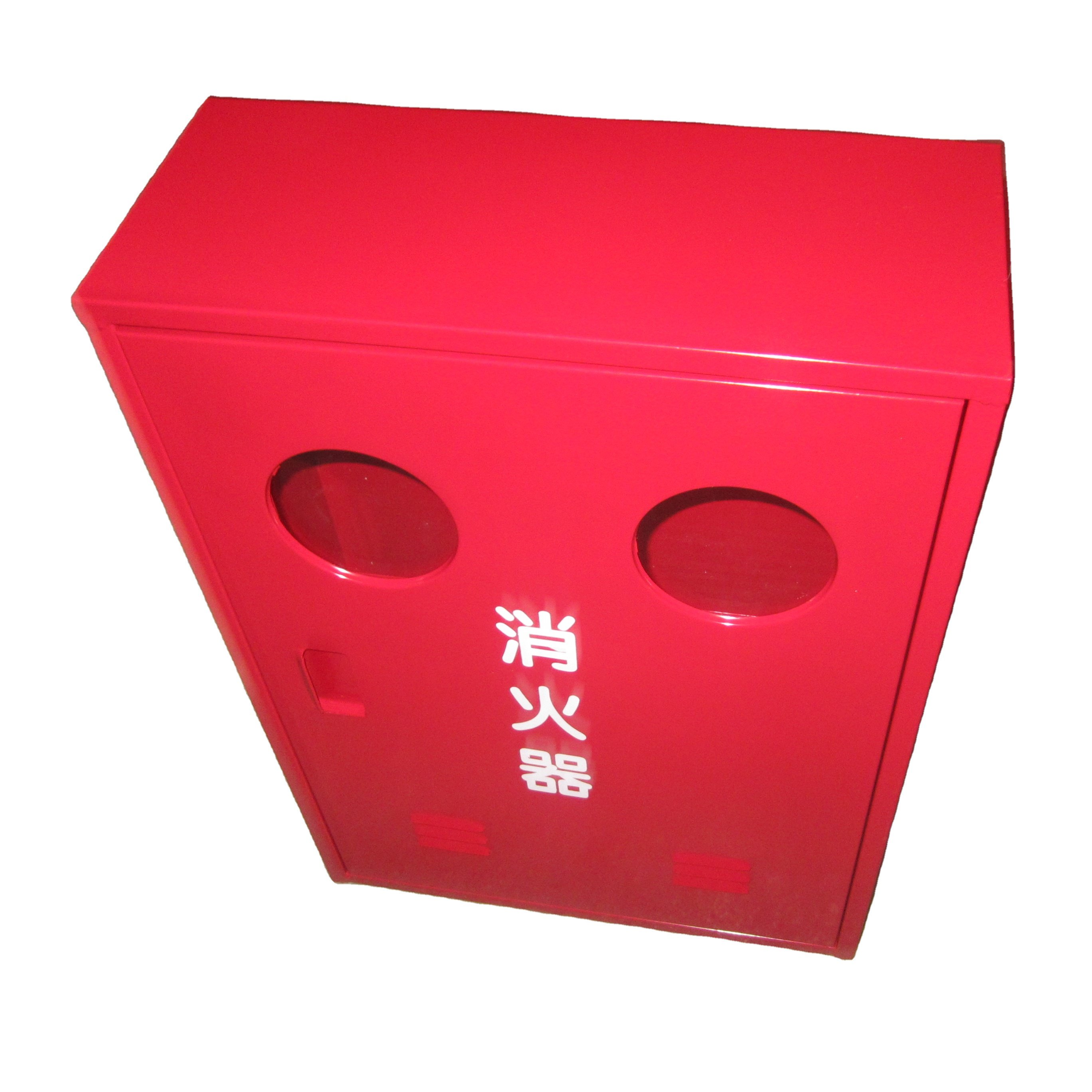 best quality wall mounted red metal iron fire extinguisher packing cabinet box for double dry powder fire extinguisher