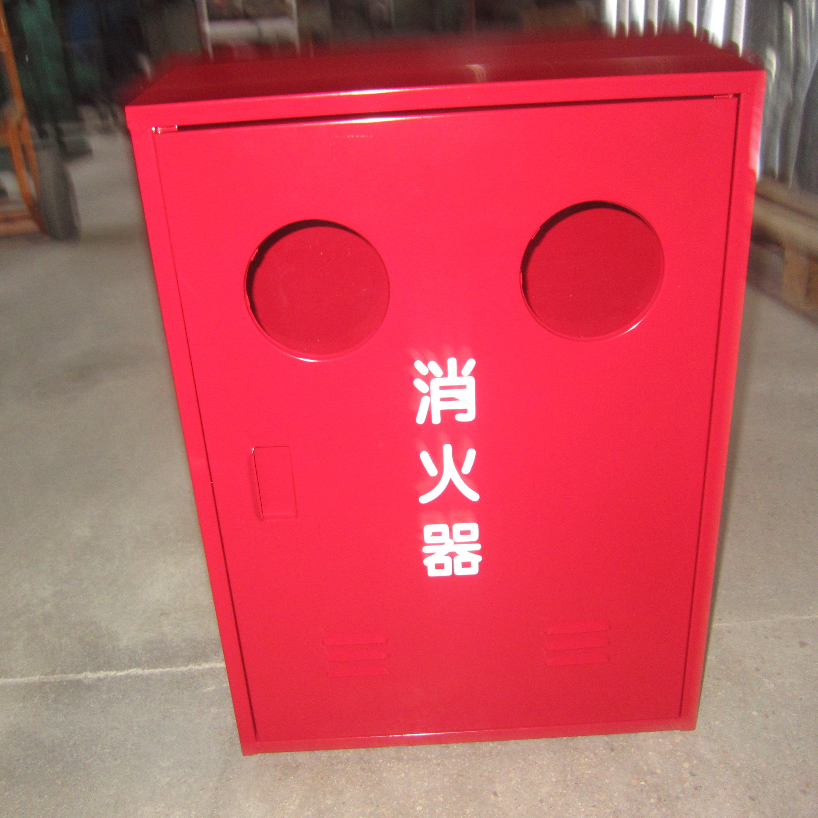 best quality wall mounted red metal iron fire extinguisher packing cabinet box for double dry powder fire extinguisher