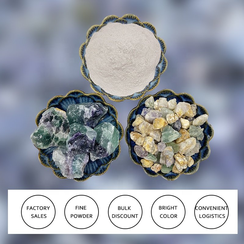 Fluorite powder manufacturers supply fluorite raw stone enamel glaze hot iron and steel smelting