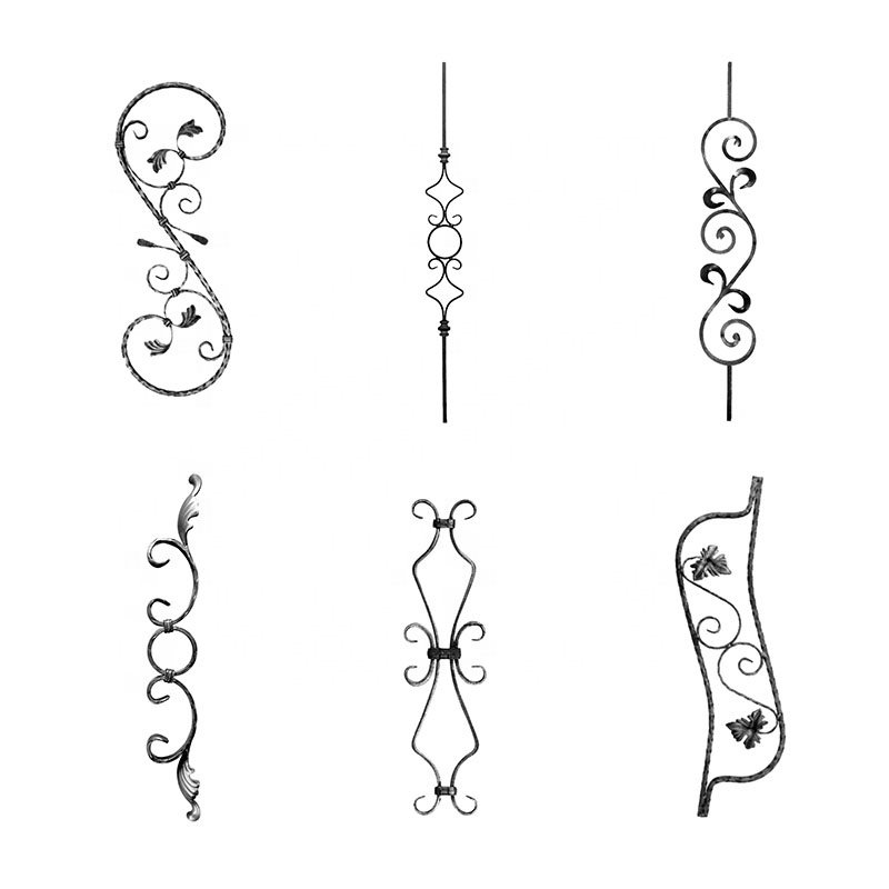 powder coated rectangle 1 inch solid outdoor wrought iron components parts balusters