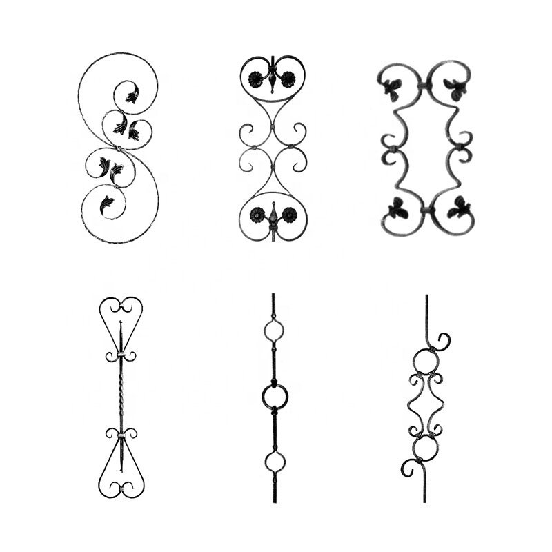 powder coated rectangle 1 inch solid outdoor wrought iron components parts balusters