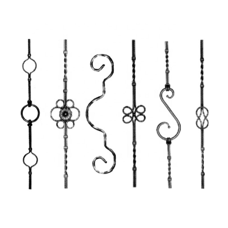 powder coated rectangle 1 inch solid outdoor wrought iron components parts balusters