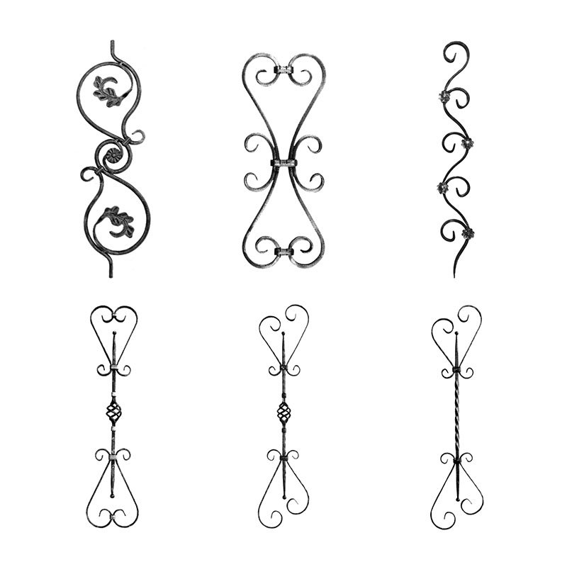 powder coated rectangle 1 inch solid outdoor wrought iron components parts balusters