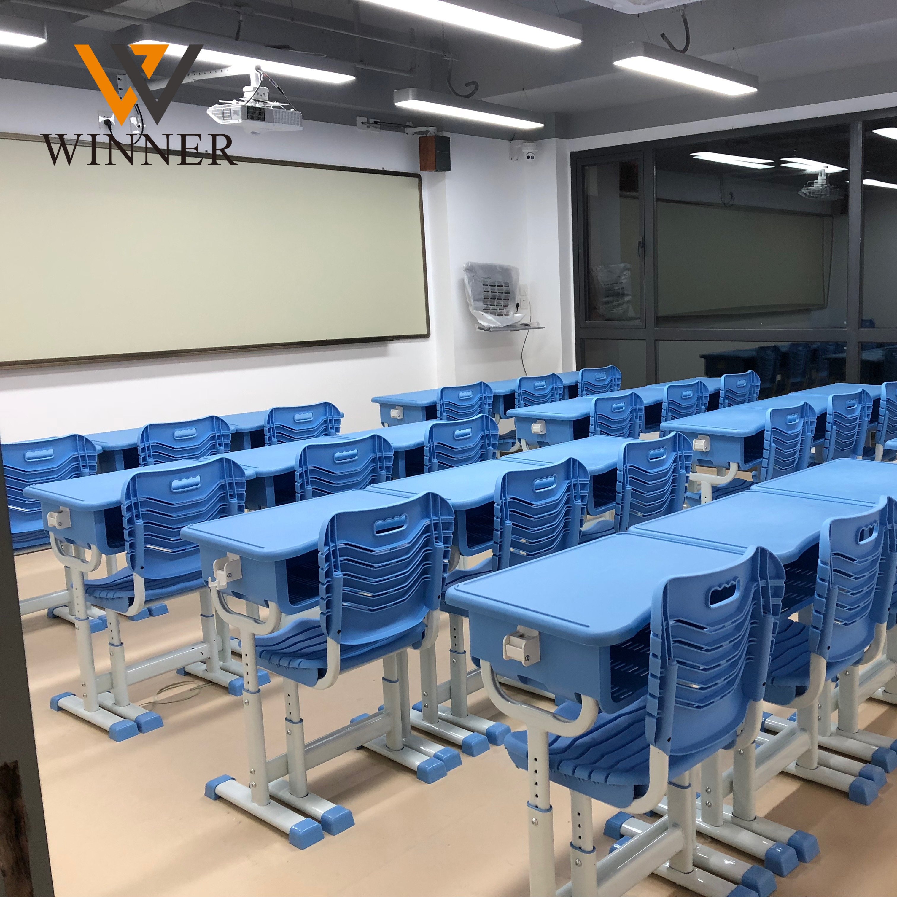 Height Adjustable school furniture student desk and chair set college classroom middle high school furniture