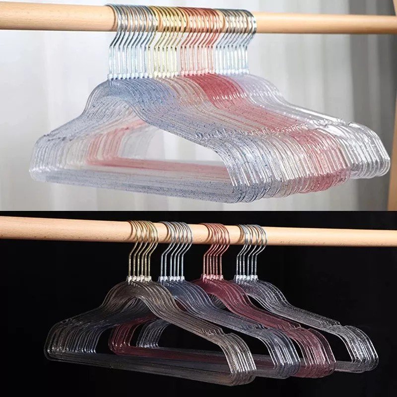 Transparent Coat Hangers Non-Slip Space Saving Suit Hangers Glitter Acrylic Gold Powder Pearl Hanger