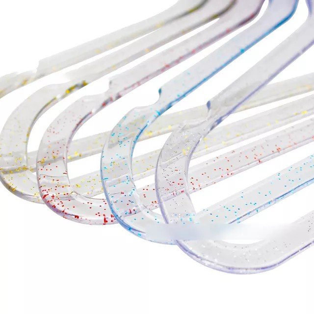 Transparent Coat Hangers Non-Slip Space Saving Suit Hangers Glitter Acrylic Gold Powder Pearl Hanger
