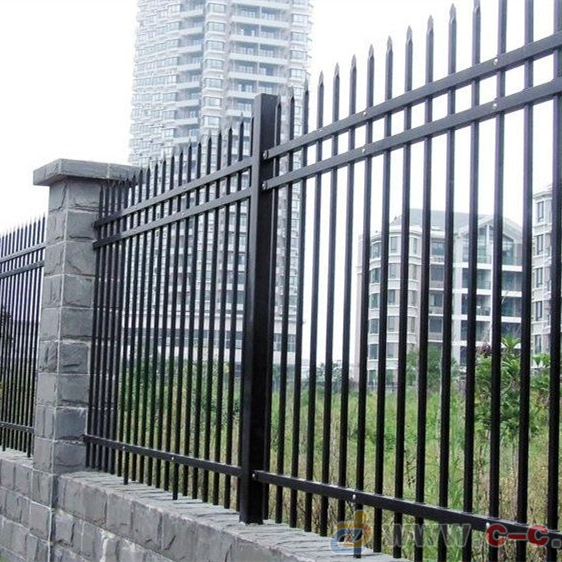 Wrought Iron Fence Design Powder Coated 5mm Thick 10ft Length Garden Decorative Fence Gate for Villas and Yards