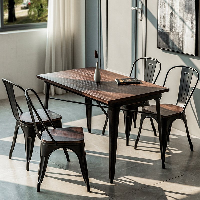 outdoor stackable iron dining chair and table sillas para restaurante square coffee shop metal tolix chairs for restaurant